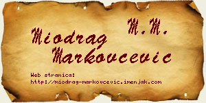 Miodrag Markovčević vizit kartica